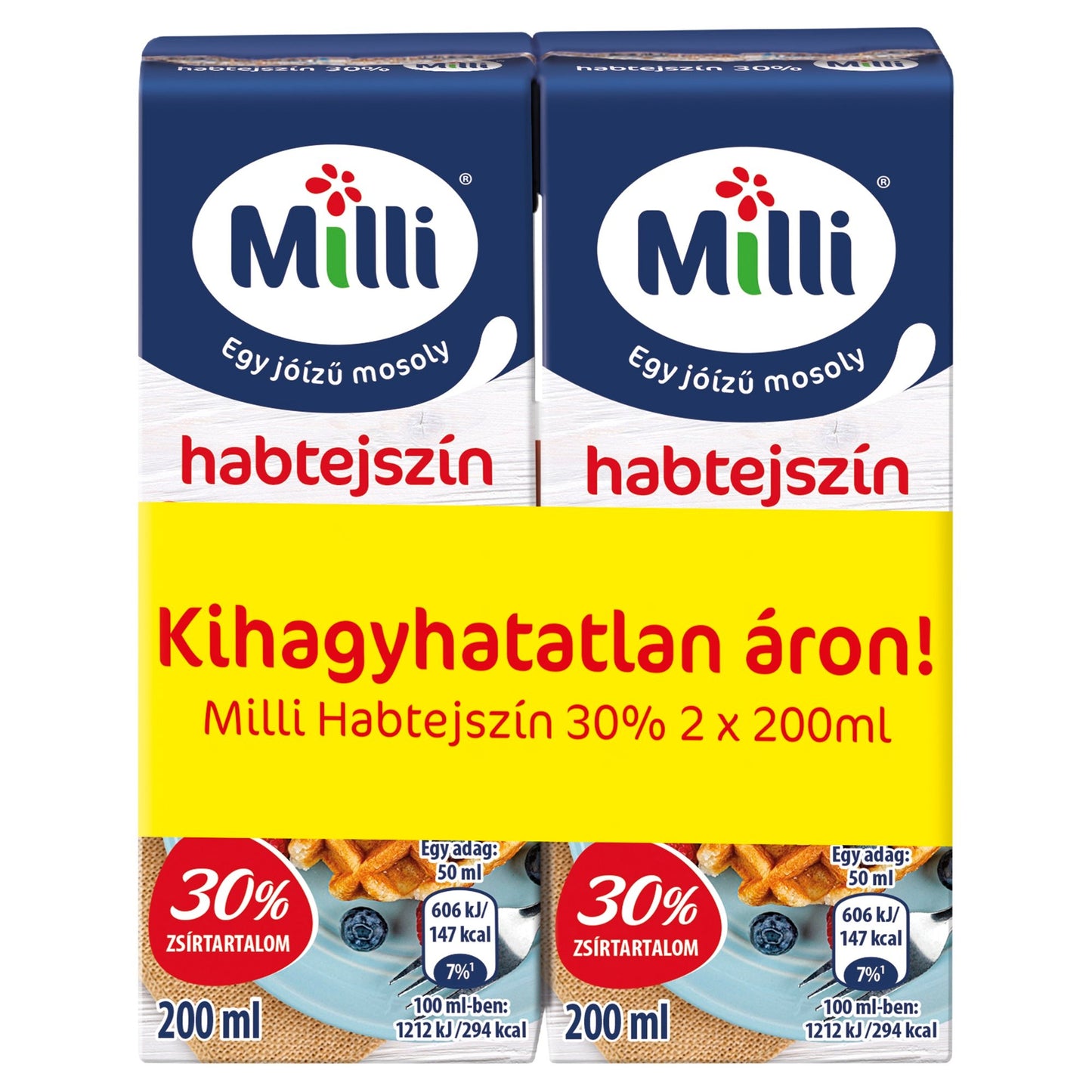 Milli Habtejszín 30% Duopack (2x200ml)