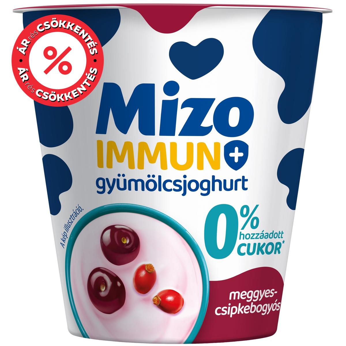 Mizo Immun+ Meggyes-csipkebogyós gyümölcsjoghurt 0% hozzáadott cukorral