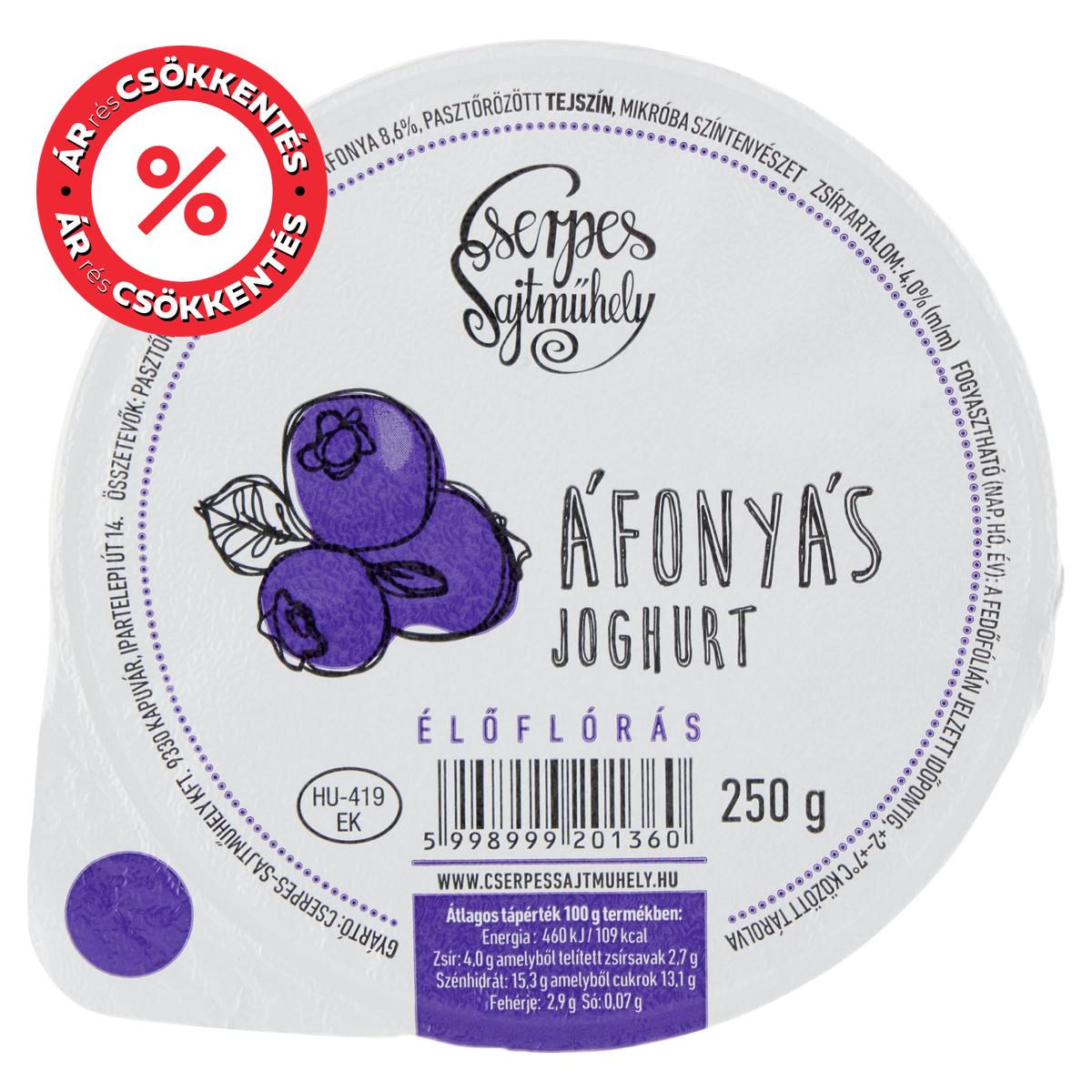 Cserpes áfonyás élőflórás rétegzett joghurt