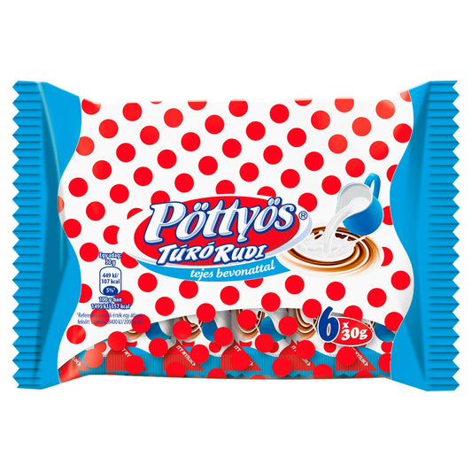 Pöttyös Túró Rudi natúr túródesszert tejes bevonattal (6x30g)