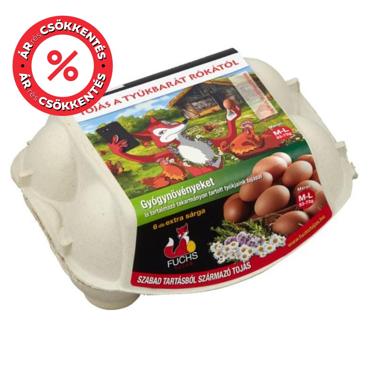 Fuchs Szabadtartású Extra sárga tojás M-L (6 darab)