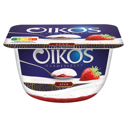 Danone Oikos Habdesszert habosított tejtermék epres öntettel