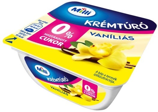Milli Vaníliás krémtúró hozzáadott cukor nélkül