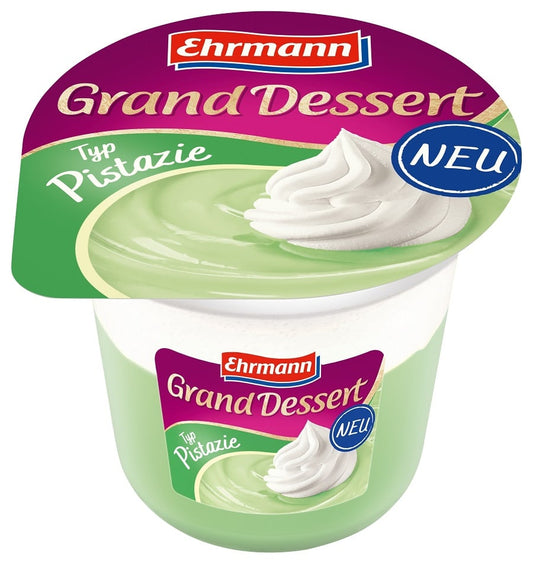Ehrmann Grand desszert pisztáciás puding tejszínhabbal