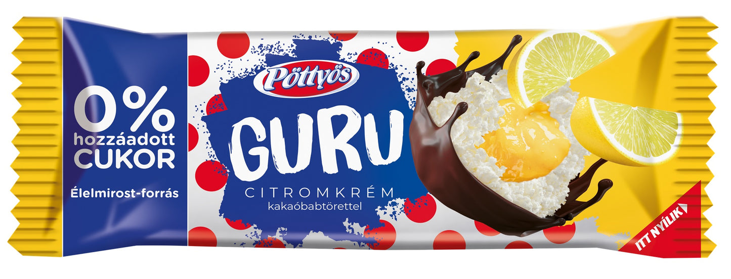 Pöttyös Guru Citrom krémes 0% hozzáadott cukorral
